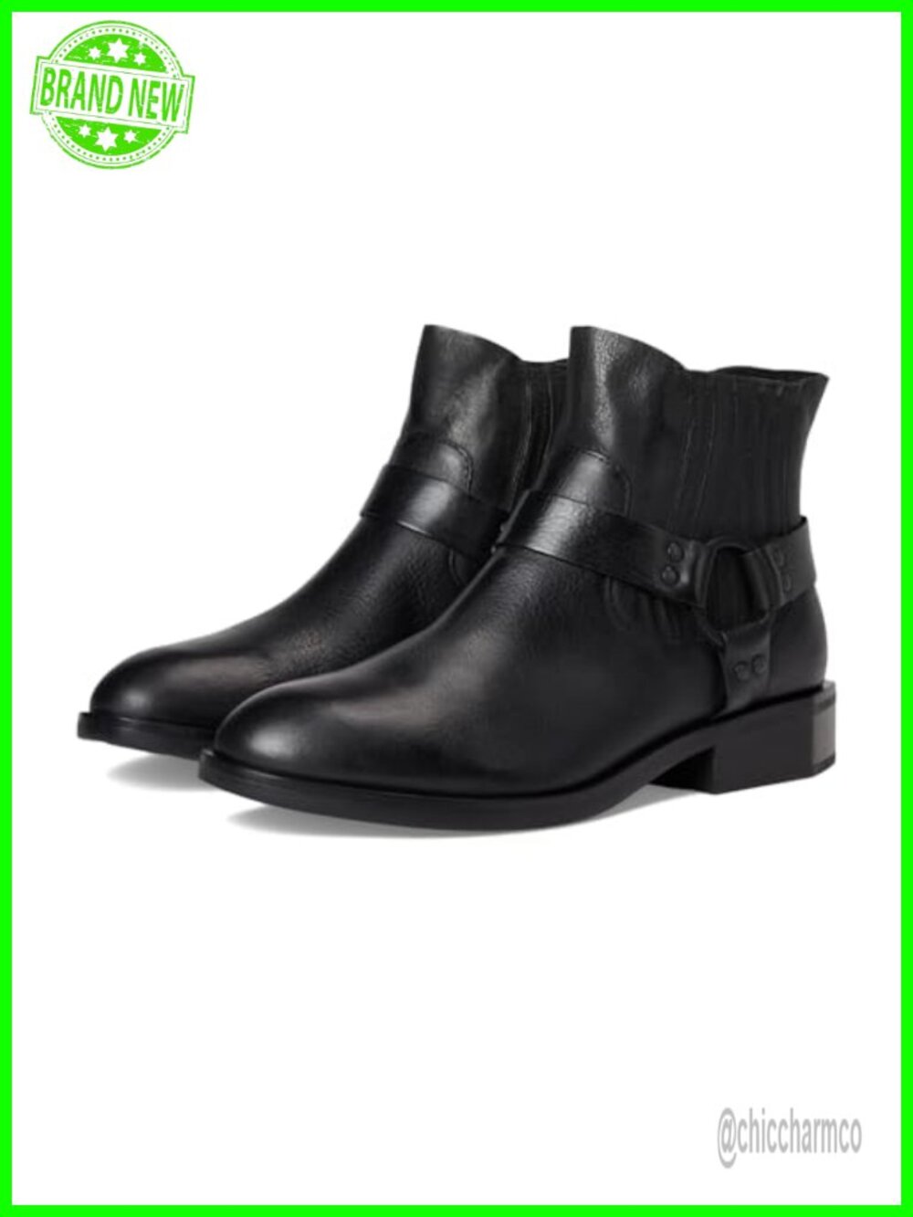 Kork-Ease Elsbury Italian Leather Harness Chelsea Ankle Bootie Block Heel